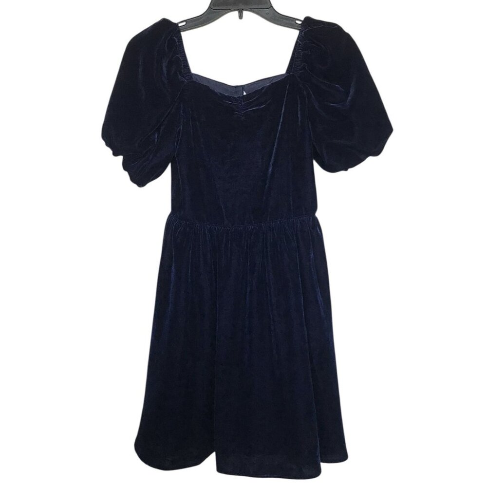 Janie And Jack Dress Girls Size 14 Navy Blue Velour Holiday Christmas